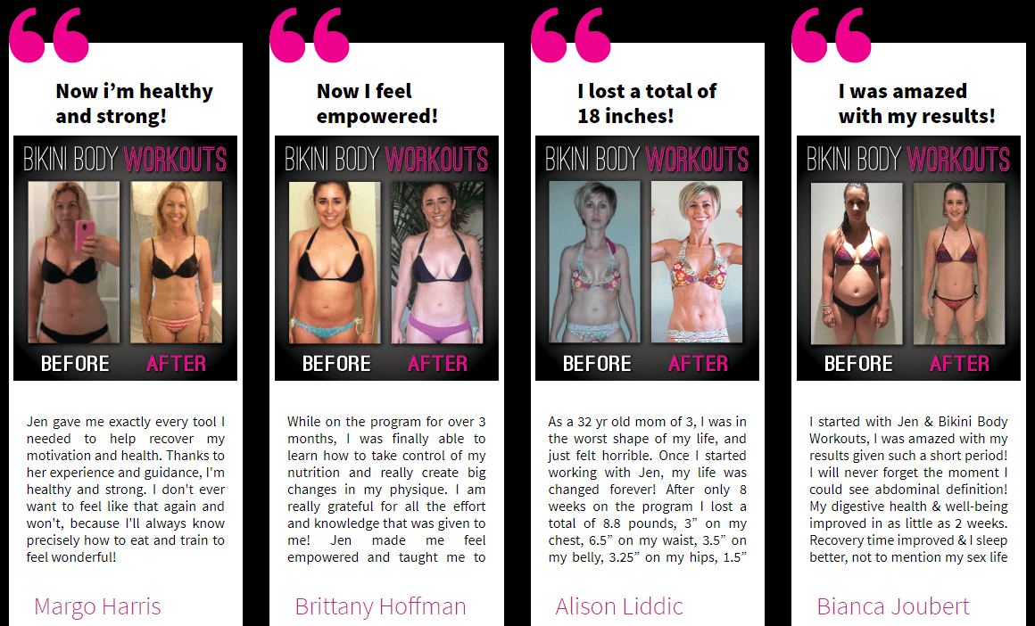 bikini body workouts results