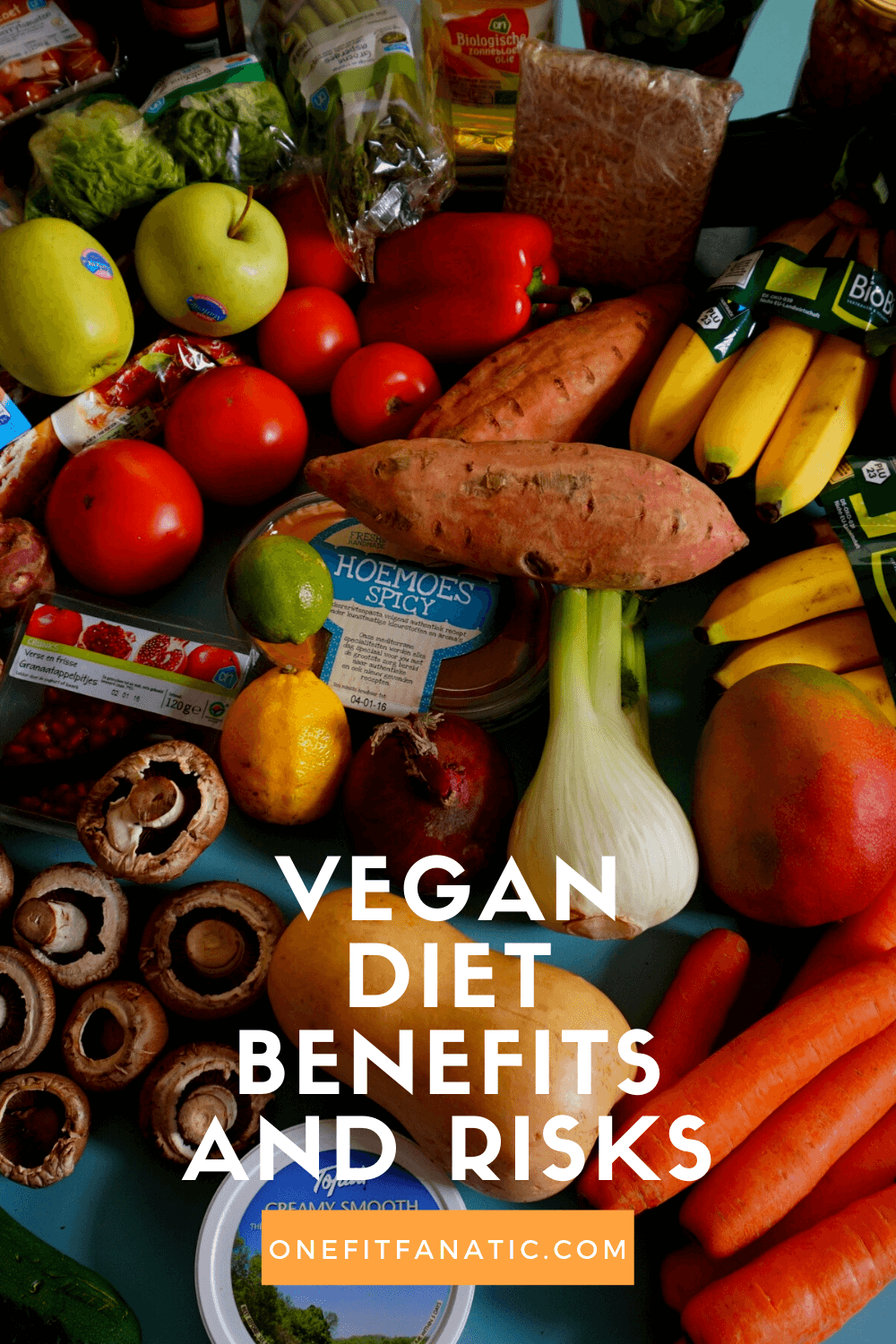 Vegan diet benefits and risks pin